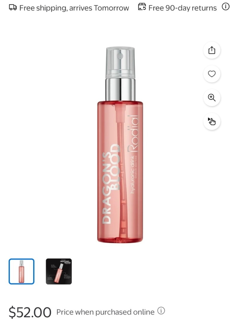 Rodial Dragon's Blood Hylarunic Spray Full- Size NIB NEW IN BOX